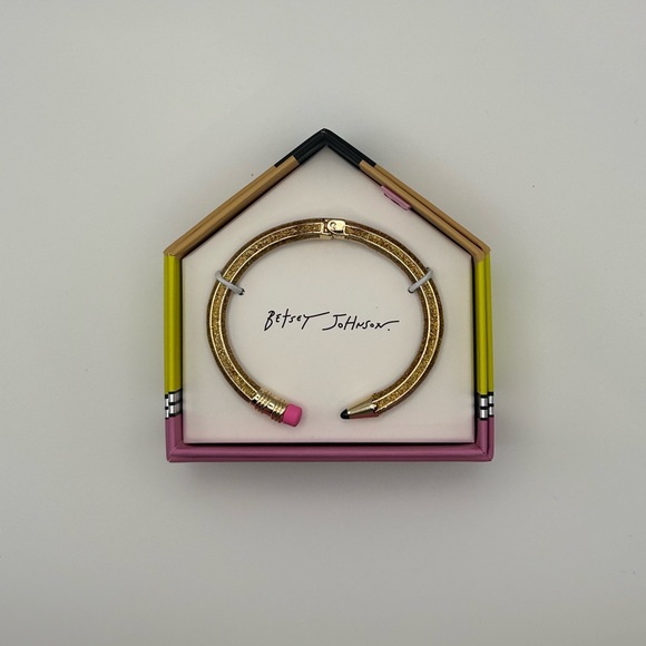 *New* Betsey Johnson Gold Glitter Pencil Bracelet - Picture 3 of 5